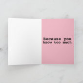 AMITIÉ FUNNY GREETING CARTES (Intérieur)