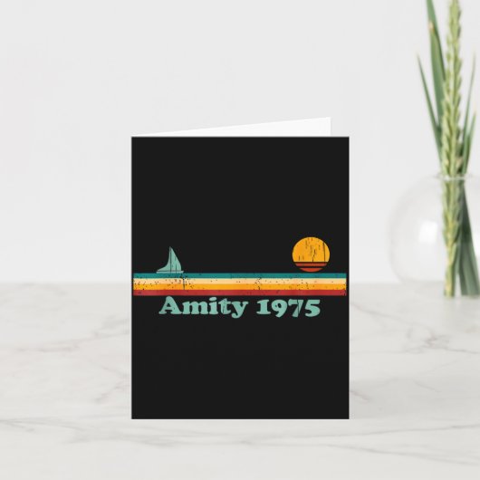 Amity 1975 Retro Sailboat And Sunset Design Idea  Kaart (Voorkant)