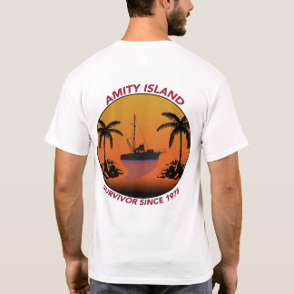AMITY ISLAND Survivor sinds 1975 T-shirt