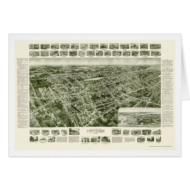 Amityville, NY Panoramic Map - 1925 (Voorkant Horizontaal)