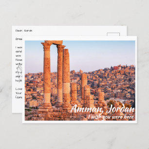 Amman Jordan avec carte postale Citadel