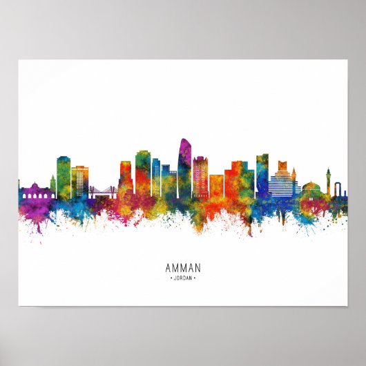 Amman Jordan Skyline Poster (Voorkant)