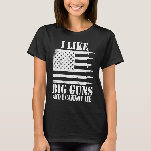 Ammo Gun I like big guns saying 1 T-shirt (Voorkant)