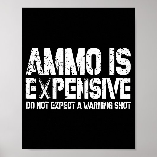 Ammo Is Expensive Do Not Expect A Warning Shot Usa Poster (Voorkant)