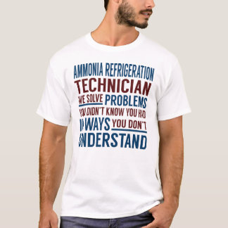 Ammoniakkoelingstechnicus lost problemen op t-shirt