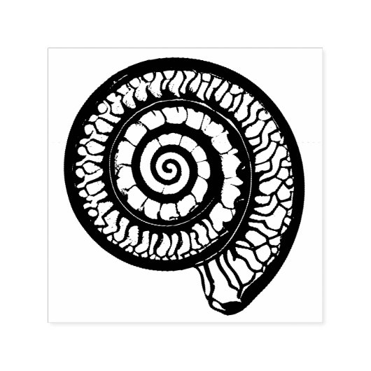 Ammoniet Fossiel - Spiral Seashell Zelfinktende Stempel (Design)