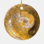 Ammoniet Fossil Rock Natuur Keramisch Ornament (Achterkant)