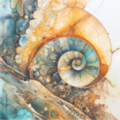 Ammoniet Gem Fossiel Vinyl Sticker (Voorkant)