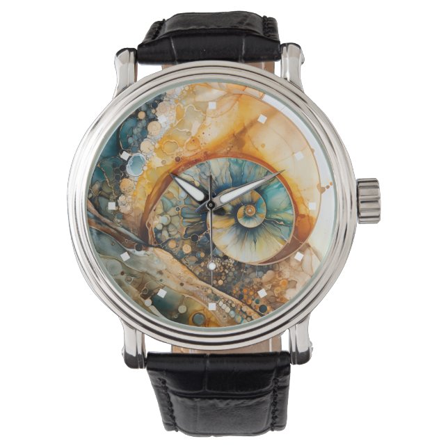 Ammoniet Gem Fossiele Horloge (Voorkant)