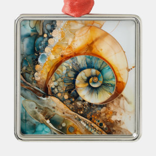 Ammoniet Gem Fossiele Kerstversiering Metalen Ornament