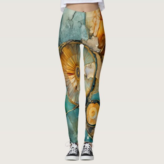Ammoniet Gem Fossiele Leggings (Voorkant)