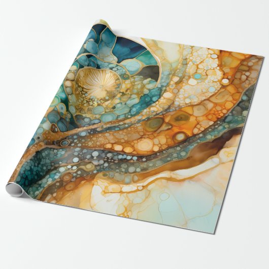 Ammoniet Gem Fossiele Wrapping Papier (Uitgerold)