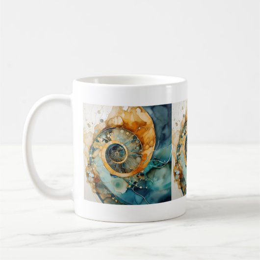Ammonite Gem Fossil Mug (Gauche)