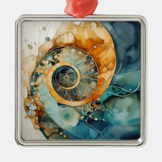 Ammonite Gem Fossil Ornement de Noël (Devant)