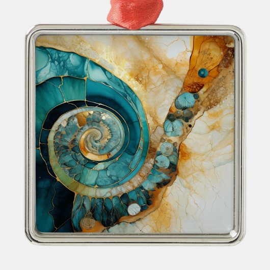 Ammonite Gem Fossil Ornement de Noël (Devant)