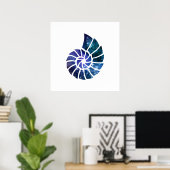 Ammonite Silhouette Art Poster (Thuiskantoor)