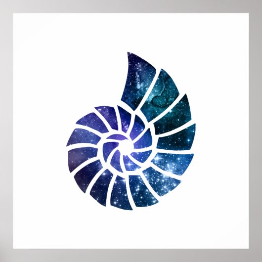 Ammonite Silhouette Art Poster (Voorkant)