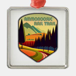 Ammonosous Rail Trail New Hampshire Kleuren Metalen Ornament