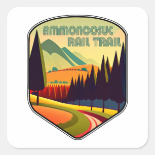 Ammonosous Rail Trail New Hampshire Kleuren Vierkante Sticker
