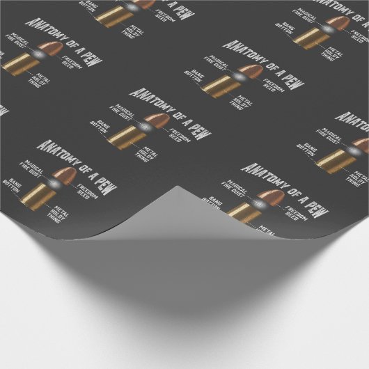 Ammunitie Pew Anatomy Funny Pistool Bullet Weapon Cadeaupapier (Hoek)