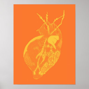 Amoeba Minx: Tangerine huid Poster
