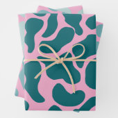 Amoeba Moderne Organische Vormen Cirkel Blauw Turk Inpakpapier Vel (In situ)