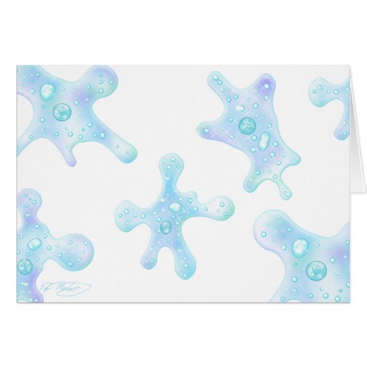 Amoeben (Amoeben) Glinsterende Microben Note Cards (Voorkant Horizontaal)