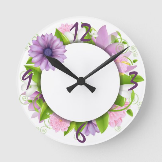 Among the Flowers Clock Ronde Klok (Voorkant)