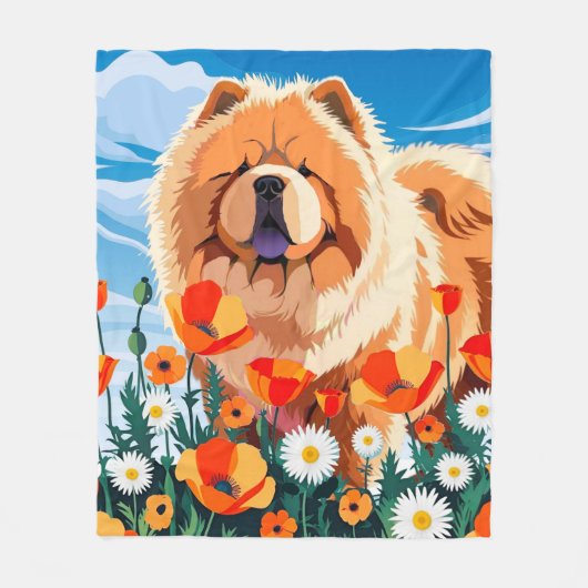 AMONG THE POPPIES Chow Fleece Deken (Voorkant)
