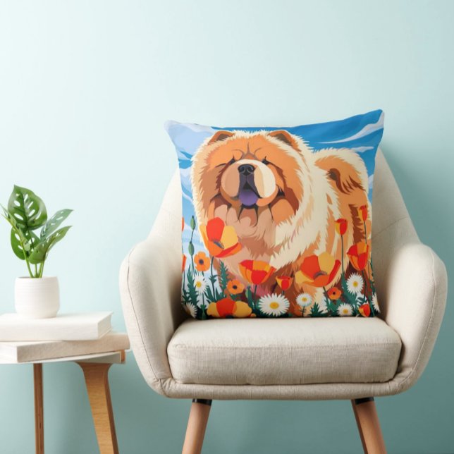 AMONG THE POPPIES Chow Kussen (Creator heeft geüpload)