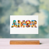 AMOR Acrylic Sign with Vibrant Beach Couples (Neutre)