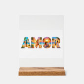 AMOR Acrylic Sign with Vibrant Beach Couples (Recto)
