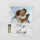 Amor and Psyche as Children Wedding Party Monogram Kaart (Voorkant / Achterkant)