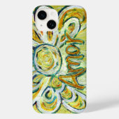 Amor Angel Word Art Aangepaste iPhone Case (Achterkant)