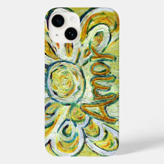 Amor Angel Word Art Aangepaste iPhone Case (Achterkant)