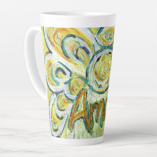Amor Angel Word Art Custom Latte Mok Cup (Linkerhoek)