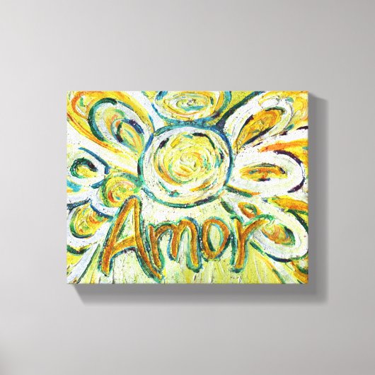 Amor Angel Word Art Peinture Toile Emballée (Recto)