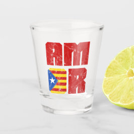 Amor Catalan Love, Catalaans Independence Flag Shot Glas