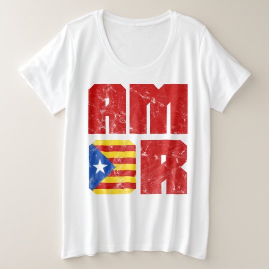 Amor Catalan Love, Catalogne Estelada Drapeau (Design devant)