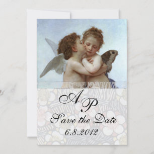 Amor en Psyche als Kinderen Bruiloftsfeest Monogra Kaart