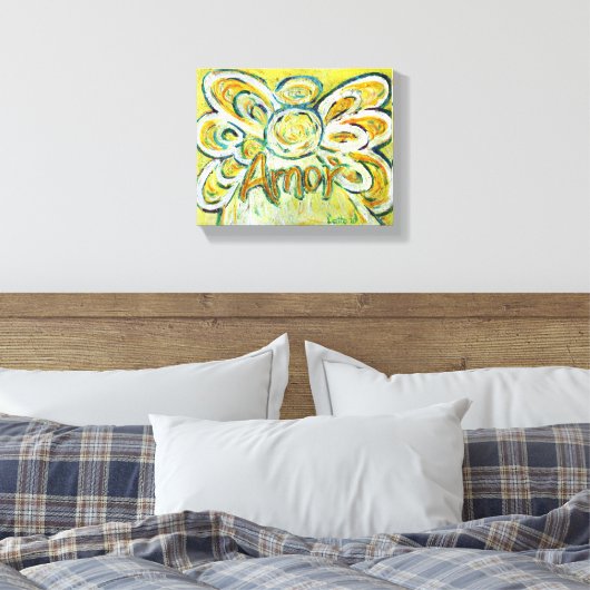 Amor Engel Woord Kunst Verpakt Canvas (Insitu (Slaapkamer))
