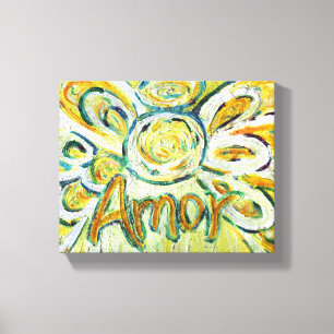 Amor Engel Woord Kunst Verpakt Canvas Afdruk