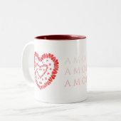 AMOR-ESPAGNOL AMOUR Maroon Mug à deux tons (Devant gauche)