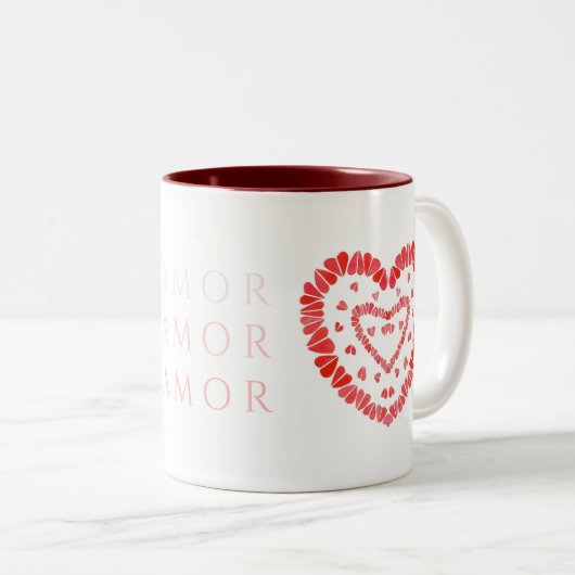 AMOR-ESPAGNOL AMOUR Maroon Mug à deux tons (Devant droit)