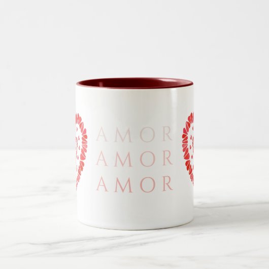 AMOR-ESPAGNOL AMOUR Maroon Mug à deux tons (Centre)