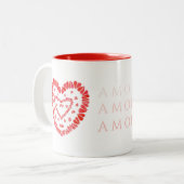 AMOR-ESPAGNOL AMOUR Mug rouge à deux tons (Devant gauche)