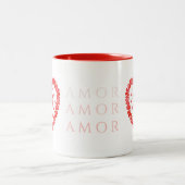 AMOR-ESPAGNOL AMOUR Mug rouge à deux tons (Centre)