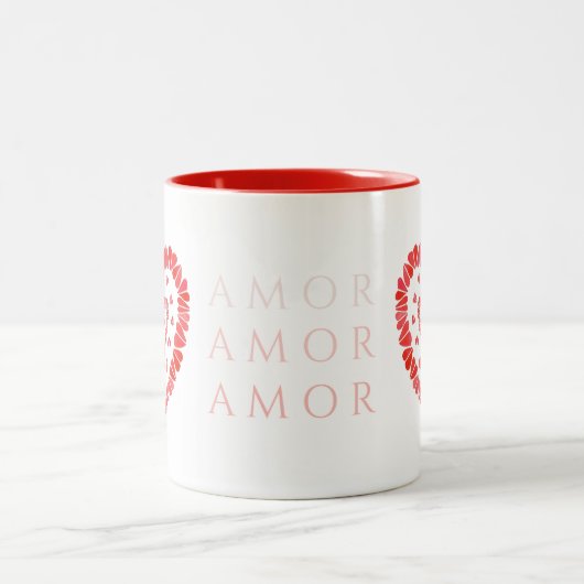AMOR-ESPAGNOL AMOUR Mug rouge à deux tons (Centre)