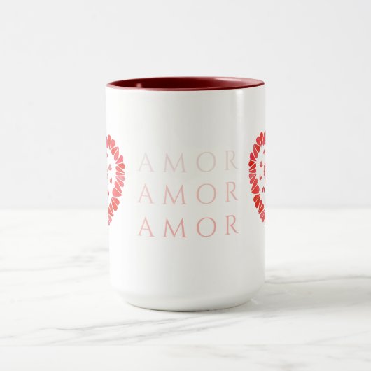 AMOR ESPAGNOL AMOUR Tall Maroon Combo Mug (Centre)