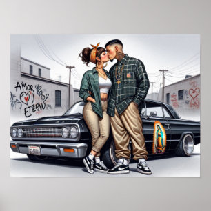 Amor Eterno Cholo Liefde Paar Poster